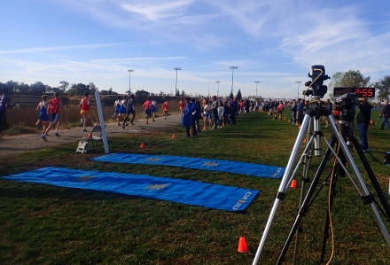 Frosh/Soph Boys Passing the Finish at Delta League Championships, 2018