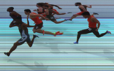 Men 100m (one of 10 sections), Hornet Invitational at Sac State, 2018