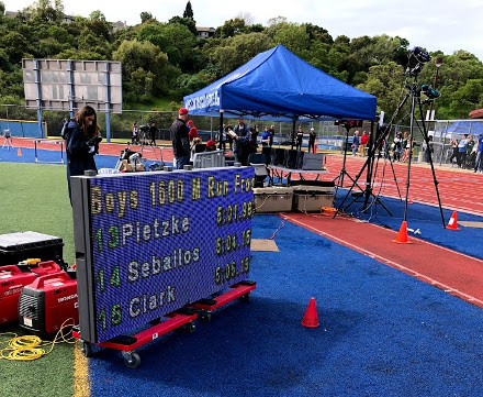 Finish Line and Video Display, Thunder Invitational, 2019